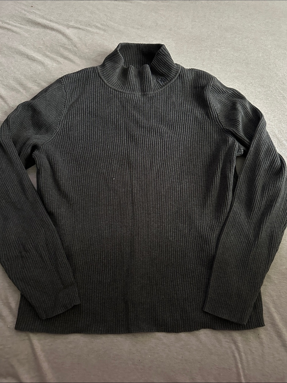 Lauren Ralph Lauren Charcoal Ribbed Turtleneck Sweater